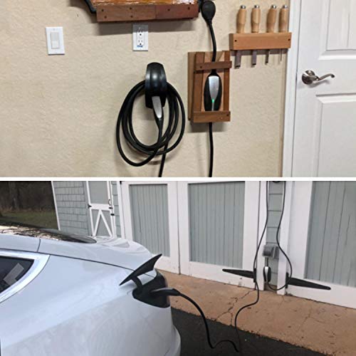 SEVEN SPARTA Charging Cable Holder with Chassis Bracket Compatible with Tesla Model 3 Model Y Model X Model S Charger Cable Organizer Car Accessories Wall Connector, Patent Approved (Black) - color: Black