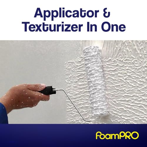 FoamPRO 58 Foam Paint Roller, 9" x 3/8" Honeycomb Foam - Ideal for Applying Texture Paints On Walls and Anti-Slip Coatings to Floors Compatible with All Paints - for Uniform, Professional Finish - size: 9" x 3/8", style: Textured Finish