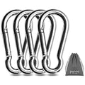Pixel Panda Heavy Duty Carabiner 1000lbs for Gym & Outdoor - color: 4pcs-3.15inch Silver