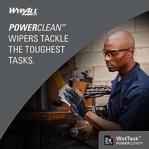 WypAll PowerClean WetTask Wipes for Solvents System (06006), Center-Pull, White, Refill Only (275 Sheets/Roll, 2 Rolls, 550 Sheet Total)