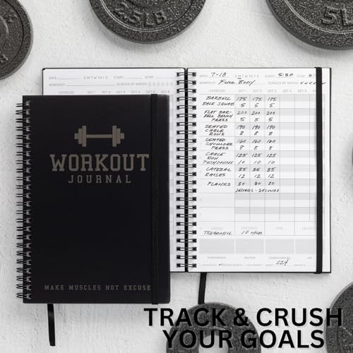 ZICOTO Ultimate Workout Journal - Complete Fitness Training Planner for Men and Women - Track PRs, Build Muscle & Dominate Your Workouts - Essential Gym Gear Accessories for Serious Weight Lifters - color: Black