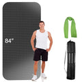 Large Exercise Mat for Home Workout, Extra Thick Workout Mat, High-Density Gym Mat for Cardio, Jump Rope, MMA, Weights - size: 84"L x 30" W