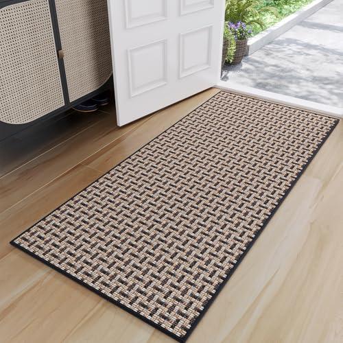 Door Mat 24x72 Dirt Resistant and Absorbent, Non-Slip Rubber Backing Floor Mats, Easy Clean Low-Profile Doormat for Entryway, Front Door, Inside Entrance Black - color: A- Black, size: 24"x72"