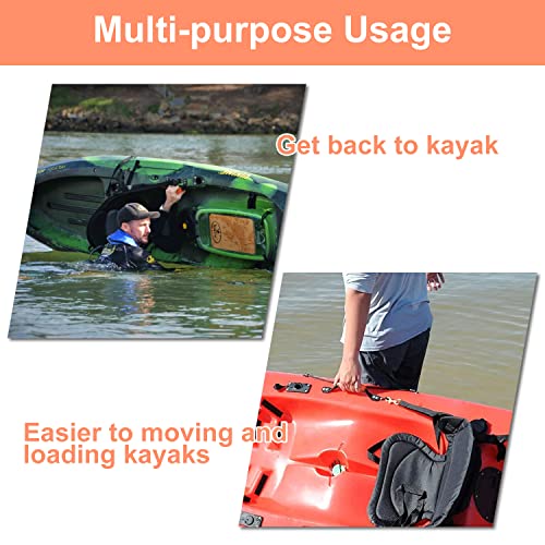 HLOGREE Kayak Handles 2/4 Pack,Kayak Carry Handle with Rivets,Kayak Replacement Handles,Kayak Handles for Emotion/Pelican/Hobie/Lifetime/sit on top/Ocean/Wilderness Accessories,Kayak Parts - color: Orange - 4PCS Kayak Handles