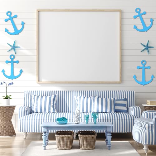 Anglechic 12 Pack 12 Inch Blank Anchor Cutout Unfinished Wood Anchor Slices Wooden for Crafts Summer Shaped Ornaments Door Hanger Decor for Summer Home Party Decoration Craft Project - color: Anchor