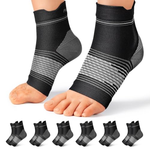 6 Pairs Compression Socks Men & Women Ankle Brace Plantar Fasciitis Socks | Ankle Compression Sleeve with Arch Support for Plantar Fasciitis Relief, Achilles Tendonitis Relief, Heel Pain & Swelling - color: Black(6 Pairs), size: Small (6 Pair)