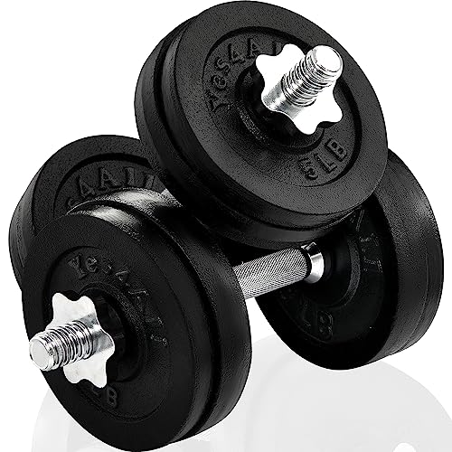 Yes4All Adjustable Dumbbell Set with Weight Plates/Connector - Exercise & Workout Equipment - Size Options 40lbs to 200lbs - color: C1. 60LB or 30LB Pair