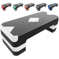 GYMMAGE Aerobic Exercise Step, Adjustable Height, | Aerobic Workout Step Platform for Exercise, 26.5" Step Deck with Adjustable Height, Women Home Gym Cardio Fitness - color: White