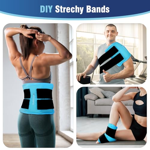 Comfytemp Ice Packs for Injuries Reusable, Large Hot Cold Gel Pack for Shoulder Back Knee Pain Relief, Instant Compress for Arthritis, Swelling, Sprains, Bruises, 2 Adjustable Straps, 10.5"x14.5" - size: 10.5"x14.5"