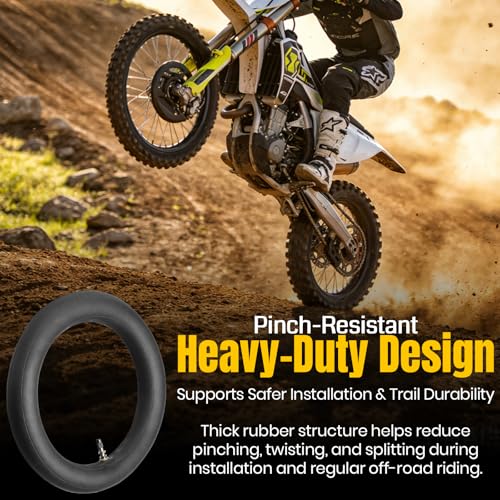 AR-PRO (2-Pack) 110/90-19 & 120/90-19 Heavy-Duty Motorcycle Inner Tubes, 3mm Thick Butyl Rubber Tubes, TR4 Valve Stem, Fits Off-Road, Motocross & Dirt Bike Tires - size: 110/90-19 (4.50 x 19)
