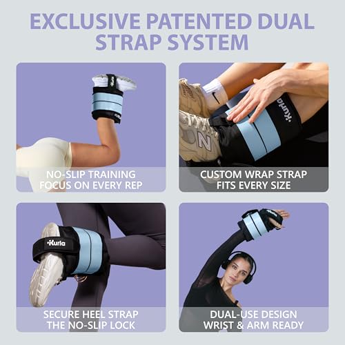 Ankle & Wrist Weights - 8/16/20/30 lbs Pair (4-15lbs - Each) | Dual Adjustable Secure Strap System, Patented Design, Ideal for Home Workouts, Pilates, Yoga, Glute Training - size: 08 lbs each (16 lbs pair)