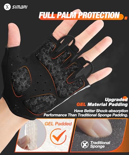 SIMARI Gel Pad Cycling Gloves with Shock-Absorbing/Grip/Breathable, Workout Bike Gloves for Men Women Biking, Mountain Biking, Fitness, Gym Exercise, Weight Lifting Training, Yoga, Pilates - color: 3-Black White, size: Medium