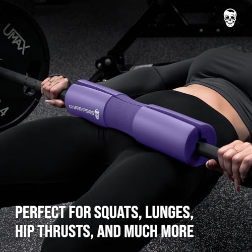 Gymreapers Barbell Squat Pad - Protective Bridge Pad For Hip Thrust, Squats, Lunges - Hip Support, Neck Protection For Bar - color: Purple
