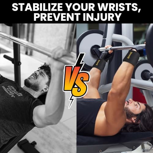 Wrist Wraps for Weightlifting, 20" Professional Wrist Support for Powerlifting, Bench Press, Adjustable Heavy Duty Straps with Thumb Loop for Men Women Gym Workout (2 PCS)