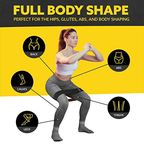 Tribe Lifting Resistance Bands for Working Out - 3 Pack Fabric Workout Bands for Women and Men - Booty Bands for Legs and Glute - Non Slip Exercise Bands Set for Squat Hip Thigh - color: Black