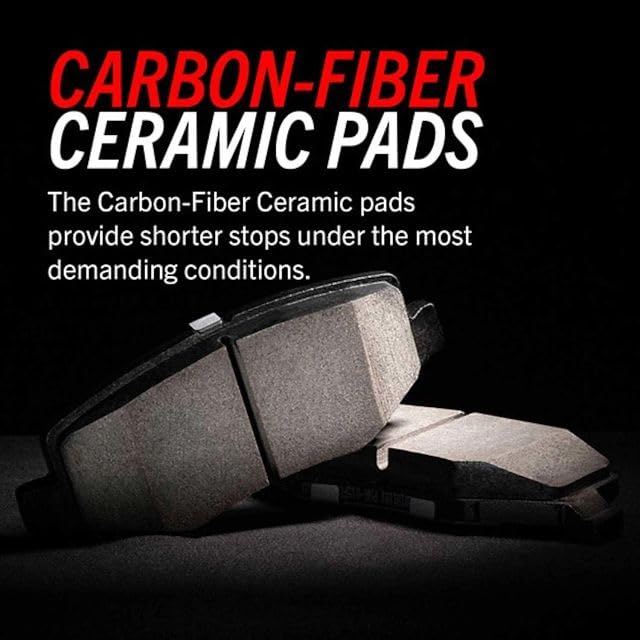 PowerStop Rear Brake Pads for Ford Fiesta 2014-19 | Ford Focus 2001-07 - Z26 Carbon-Fiber Ceramic Brake Pads with Installation Hardware, Z26-886