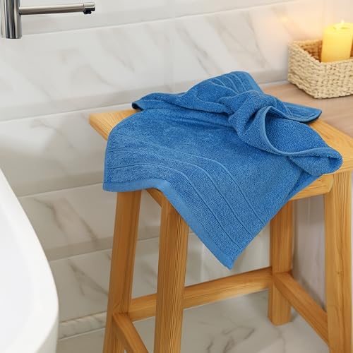 Tens Towels Pack of 6 Hand Towels, 100% Cotton, Lighter Weight, Quick to Dry, 16 x 28 Inches, Super Soft & Absorbent, Perfect for Bathroom & Kitchen, Blue - color: Midnight Blue