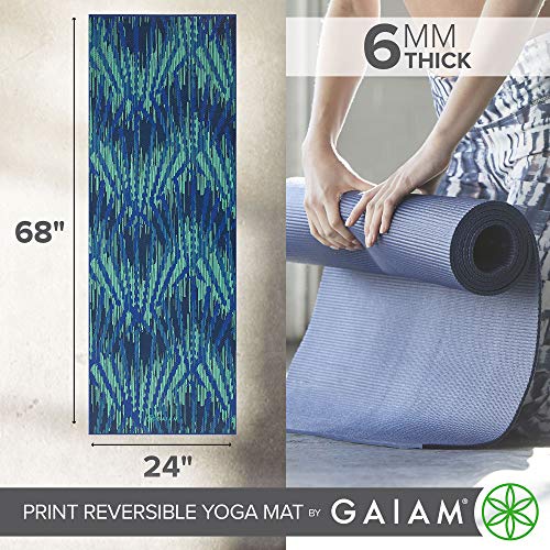 Gaiam Yoga Mat - Premium Print Reversible Extra Thick Non Slip Exercise & Fitness Mat for All Types of Yoga, Pilates & Floor Workouts - color: Divine Impressionist