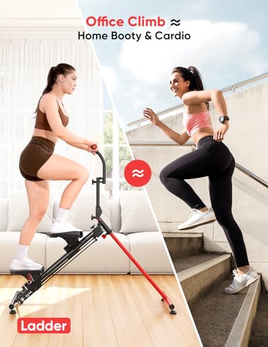 YOLEO Adjustable Resistance Stair Steppers for Exercise at Home, Folding Cardio Stairmaster with 3 Workout Modes & Oversized Pedal,90% Pre-Assembled Stair Climber with Handlebar for Full Body Workout - color: V2.0 Ski Machine