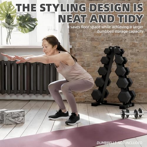 BalanceFrom Dumbbell Rack Stand, Multi-Tier Weight Rack for Dumbbells & Kettlebells, Heavy Duty Home Gym Storage Rack, Includes 25 lb Dumbbell Pair, Black - style: 25LB Pair and A-Frame Rack