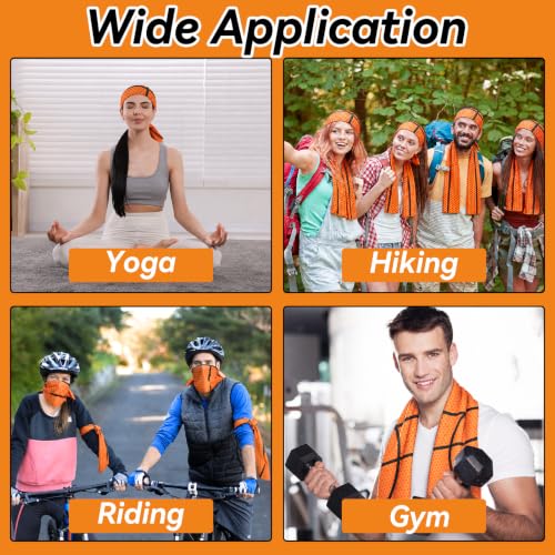 30Pcs Basketball Cooling Towels for Neck and Face 40 x 12 Inch Basketball Sports Team Gift Workout Ice Towel for Gym Sweat Microfiber Breathable Chilly Bulk Neck Wraps for Athletes Camping Travel Yoga - style: Basketball