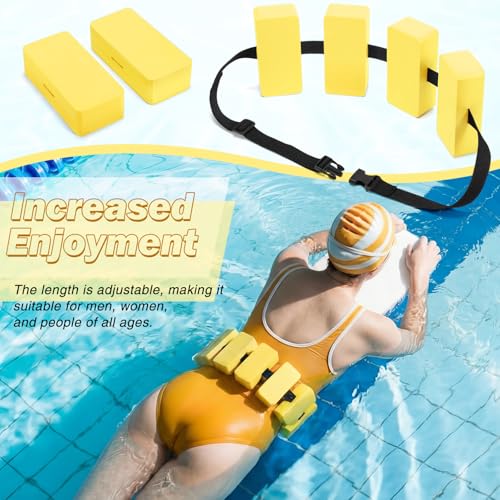 Soulchen Pool Exercise Set Including Long Aquatic Exercise Dumbbells,Pool Ankle Weights,Swim Belt,Water Aerobics Water Aerobics Equipment Set for Full Body Swim Training Kit - color: Yellow, size: Middle