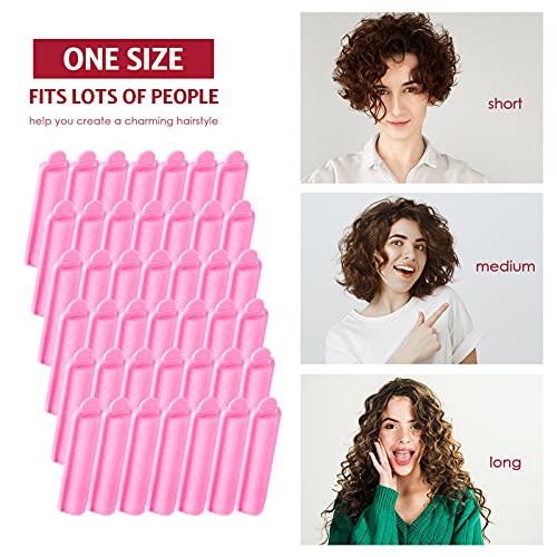 Syhood 43 Pcs Foam Sponge Hair Rollers Women 0.59 Inch Soft Sleeping Curlers Flexible Sponge Curler Tool and Rat Tail Comb for Hair Styling Hairdressing Overnight Curl and Volume(Pink) - color: Pink