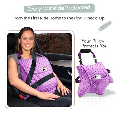 MOYOAMA Hysterectomy Pillow Post Surgery – Form-Fit Support Shield with Secure Straps, 2 Pockets, & Cozy Muff – After Hysterectomy Recovery Must-Haves, Post-Op C-Section Pillow Post Surgery Gifts - color: Field Lavender
