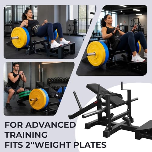 Hip Thrust Machine, Plate-Loaded Glute Bridge Machine, Heavy Duty Glute Builder for Home Gym,Butt Shaping and Building Glute Muscles Sports Training-Completely Upgraded - color: black