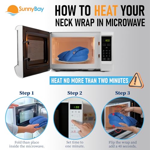 SunnyBay Microwave Heating Pad for Neck and Shoulders, Versatile Neck Heating Pad, 2.8 pounds 26 inches Long Microwavable Neck Wrap Warmer Pack, Hot Therapy to Relax Sore Muscles (Sky Blue) - color: Unscented - Sky Blue