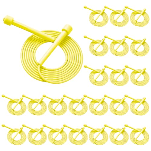 YYDYTTKX Adjustable Jump Rope Bulk, 9.2 ft Tangle-Free Speed Skipping Rope for workouts, group training, teams, family and Gym Class - color: Yellow, size: 24