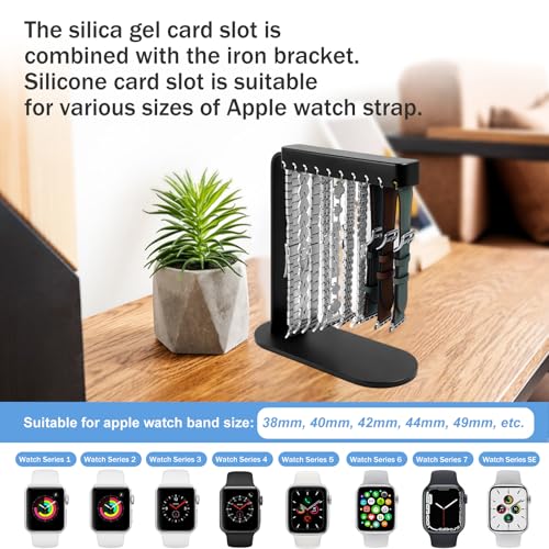 Watch Band Holder Organizer for Apple Watch,Iron Body & Silicone Groove,Smart Strap Silicon Watch Band Rack Display for Apple