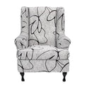 CRFATOP 2 Piece Stretch Wingback Chair Cover Printed Wing Chair Slipcovers Spandex Fabric Wingback Armchair Covers with Elastic Bottom for Living Room Bedroom Wingback Chair,C30 - color: Color C30