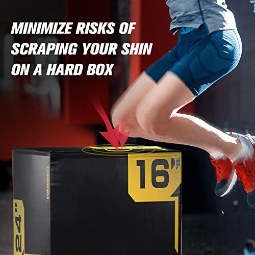 ToughFit Plyo Box - 3 in 1 Foam Plyometric Box - Jump Box for MMA, Crossfit - Adjustment Height Plyometric Jump Box for Home Gym - PVC Cover Platform & High-Density Workout Box - style: Large - 30"x24"x20"