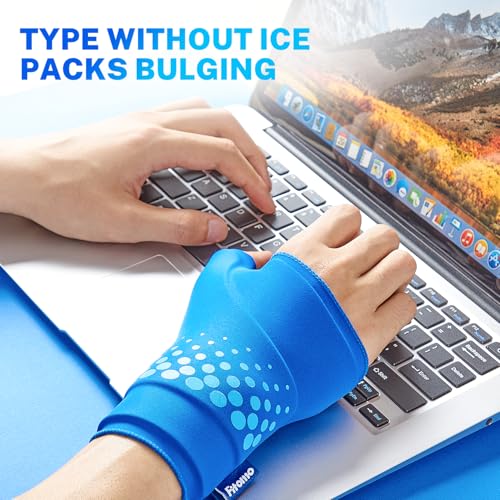 Thumb & Wrist Ice Pack Wrap, Thickened Ice Gel Pad, Ergonomic Fit, Long Lasting Cold & Warm for Carpal Tunnel Relief, Arthritis, Computer Overuse Injuries, Post-Surgery, Post-Workout, Size L/XL - size: L/XL, style: Blue