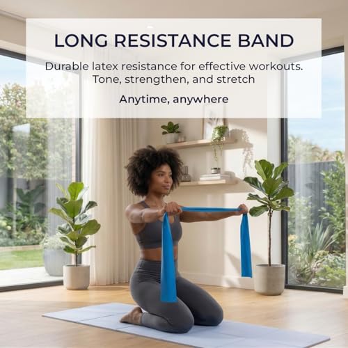 Foldable PILATES MAT with 3 Resistance Bands Set, Pilates Ball & Yoga Ball — 6-Piece Pilates Kit, Extra Thick Workout Mat, Air Pump Included. At Home Workout Equipment for Women and Men