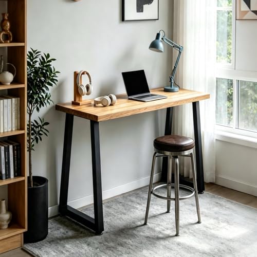 36 Inch Metal Table Bar Legs, Heavy Duty Industrial Style Counter Height Table Legs with Adjustable Feet Pads for DIY Kitchen Island, Standing Desk, Trapezoid (H36'' x W17.7'') - size: H36" T1