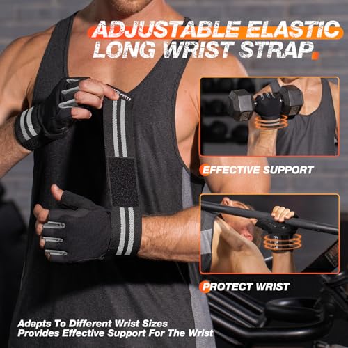 SIMARI Breathable Workout Gloves with Cushion Pad/Grip/Reduce Calluses, Weight Lifting Gloves for Gym Exercise, Cycling, Weightlifting Training, Fitness, Pilates, Kayaking, Gift for Men & Women - color: 5-Black Gray, size: X-Small
