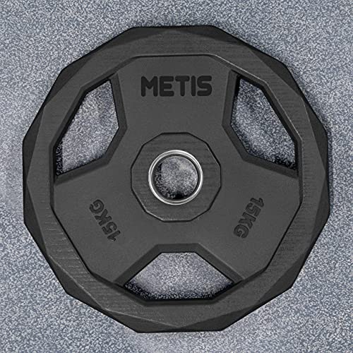 METIS EZ Curl Bar - Tricep Bar for Arm Weights Exercises | Weight Bars For Lifting | Bicep Curl Bar | Strength Training Equipment | EZ Weight Bar - style: + 33lb Weight Plates [Pair]