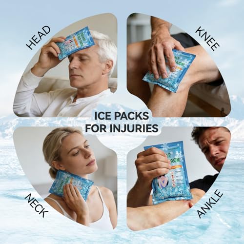 SuccorWare 10 Pack Instant Ice Packs for Injuries(4.9''x5.9'') Disposable Cold Packs for Pain Relief, Swelling, Sprains & Outdoor Activities - size: 10 Packs(4.9''x5.9'')