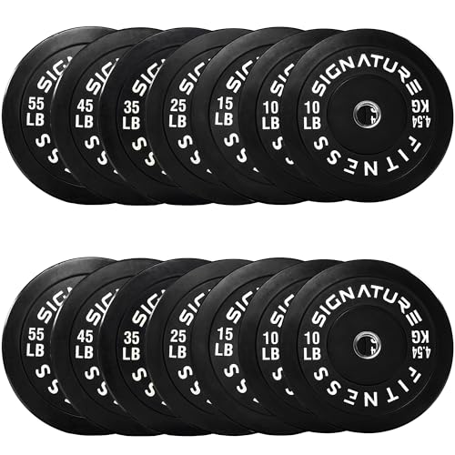 Fitvids 2-Inch Olympic Rubber Weight Plates Sets, Bumper Plates Set with Barbell for Strength Training, 180-390 Lbs Multiple Options - color: Black, style: 390LB Set