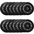 Fitvids 2-Inch Olympic Rubber Weight Plates Sets, Bumper Plates Set with Barbell for Strength Training, 180-390 Lbs Multiple Options - color: Black, style: 390LB Set