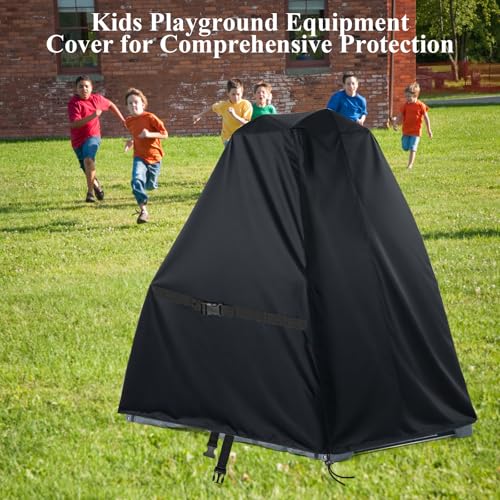 Outdoor Playhouse Cover - Dustproof Waterproof Wooden Kids Play Houses Protector for Outside, All-Weather - 82"Lx55"Wx78"H, Black - size: 82"Lx55"Wx78"H