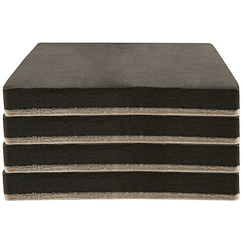 Super Sliders 5" Large Square Reusable Felt Furniture Sliders for Hard Surfaces, Anti-Slip Protective Appliance & Furniture Moving Pads for Beds, Sofas, Dressers, Set of 4, Black - style: 5" Square