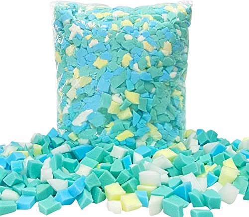 Bean Bag Filler, 5lbs Shredded Memory Foam Stuffing, Filling & Refill for Bean Bag Chairs, Couch Cushions, Punching Bags, Pillows, Sofas, Dog Beds, Multi Color & Shape - color: Multi Color, size: 5 Pound (Pack of 1)