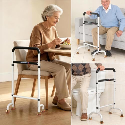 Stand Assist for Chair & Couch - Adjustable Standing Aid with Wide Base, Standing Up Canes for Toilet;Supports 600lbs, Mobility Tool for Elderly & Post-Surgery Recovery (Knee/Hip) | Stable wide base. Compact for tight spaces. Adjustable height. Supports 6