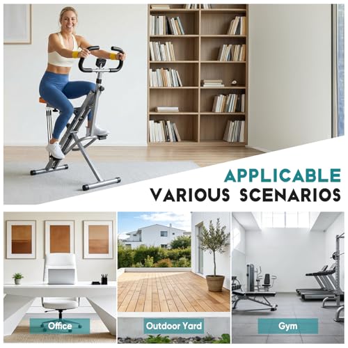 DUMOS Squat Machine, 330 LBS Capacity Heavy Duty Full Body Exercise Rower for Women with Adjustable Resistance, Foldable Glute Workout Equipment Exercise Machine for Home - color: Classic Silvery