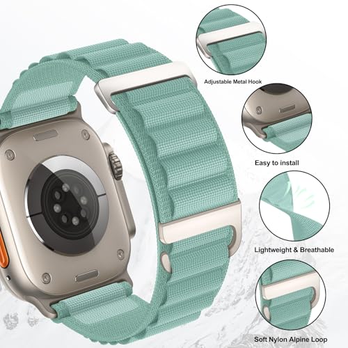 Alpine Loop Compatible with Apple Watch 3 Band 49mm 46mm 45mm 44mm 42mm 41mm 40mm 38mm Men Women, Nylon Sport Loop for Apple Watch Ultra 2/1 iWatch Series 11 10 9 8 7 6 5 4 3 2 1 SE - color: Cactus