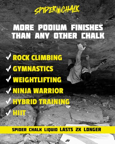 SPIDER CHALK 8oz Extreme Grip No Mess Weightlifting Liquid Chalk Made in the USA - Lab-Grade for Powerlifting and Gym