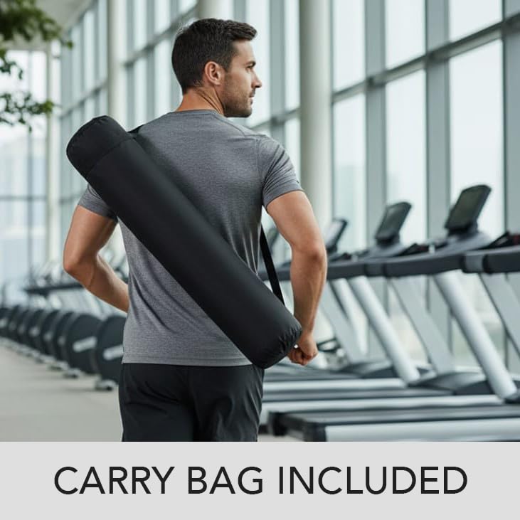 Large Exercise Mat – Extra Thick 10mm Workout Mat (72"x32") – Non-Slip TPE Yoga Mat for Women & Men – Pilates, HIIT, Fitness & Home Gym Mat – Includes Free Carry Bag - color: Grey